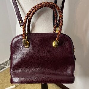 Allen Edmonds Vintage Elegant Burgundy Leather Handbag Made in Italy MCB8511Q
